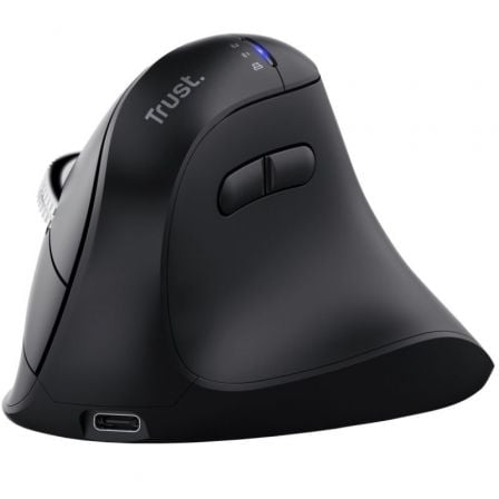 Ratón Vertical Inalámbrico Trust Vyran 26107/ Batería recargable/ Hasta 3200 DPI